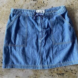 Vintage Faded Glory 100% Cotton Blue Denim Skirt Size 16